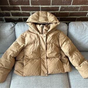 Women's Tan Puffer Jacket